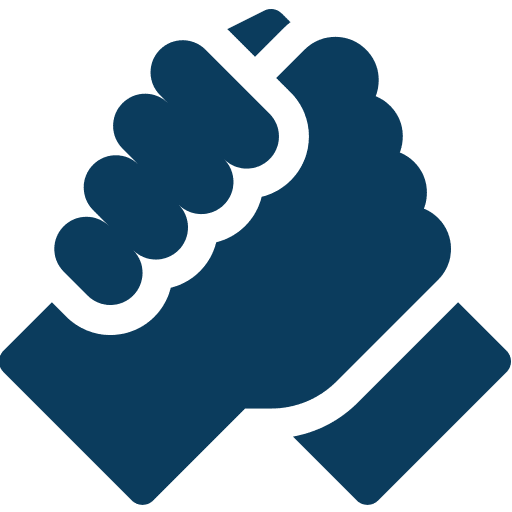 Two hands in fist bump gesture.